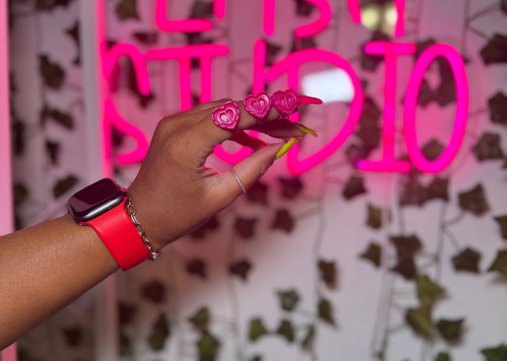 Dark Pink Glue Rings